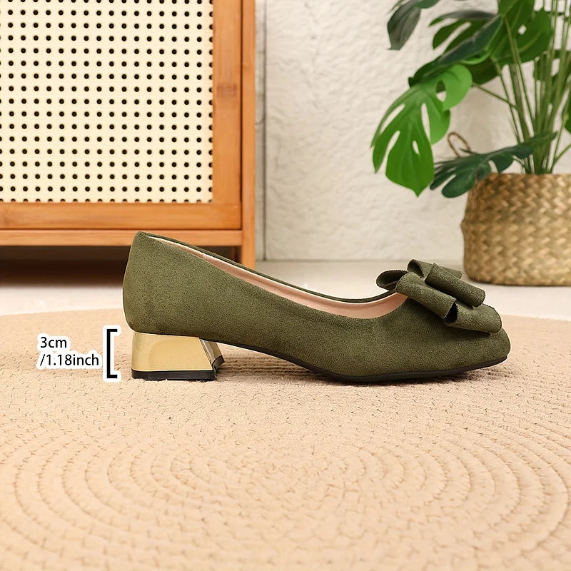Kathleen | Bow Block Heel Pumps