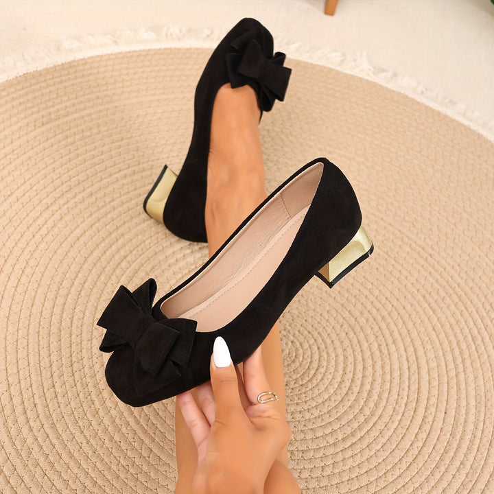 Kathleen | Bow Block Heel Pumps